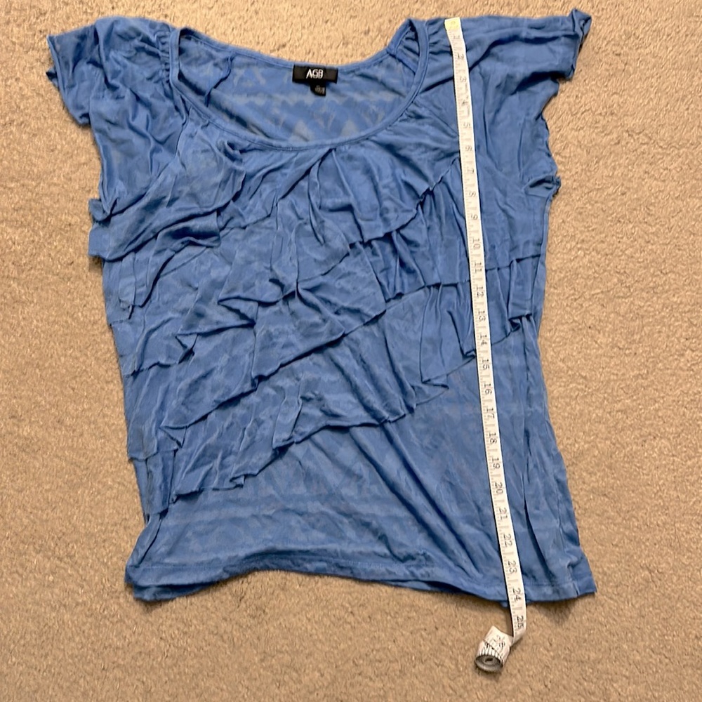 *Blue Ruffle Top, Size XL - Picture 6 of 6